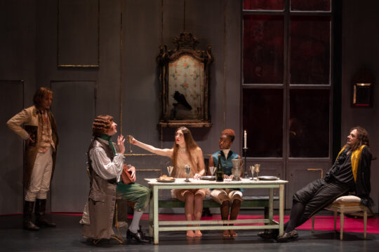 THEATRE - DOM JUAN by Molière directed, set and costumes by Macha Makeïeff with Xavier Gallais, Joaquim Fossi, Khadija Kouyaté, Xaverine Lefebvre, Anthony Moudir, Irina Solano, Pascal Ternisien, Vincent Winterhalter and mezzo-soprano Jeanne-Marie Lévy at TNP in March 2024
THEATRE - DOM JUAN de Molière  mise en scène, décor et costumes Macha Makeïeff avec Xavier Gallais, Joaquim Fossi, Khadija Kouyaté, Xaverine Lefebvre, Anthony Moudir, Irina Solano, Pascal Ternisien, Vincent Winterhalter et la mezzo-soprano Jeanne-Marie Lévy au TNP en mars 2024