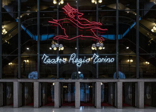 La Galleria Tamagno del Teatro Regio con la nuova installazione luminosa (L1130545 b)