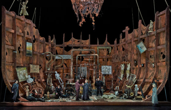 Tristan und Isolde

II. Aufzug

Jordan Shanahan (Kurwenal), Günther Groissböck (Marke), Andreas Schager (Tristan), Camilla Nylund (Isolde), Alexander Grassauer (Melot), Ekaterina Gubanova (Brangäne).



Musikalische Leitung: Semyon Bychkov

Regie: Thorleifur Örn Arnarsson

Bühne: Vytautas Narbutas

Kostüm: Sibylle Wallum

Dramaturgie: Andri Hardmeier

Licht: Sascha Zauner

Chorleiter: Thomas Eitler de Lint