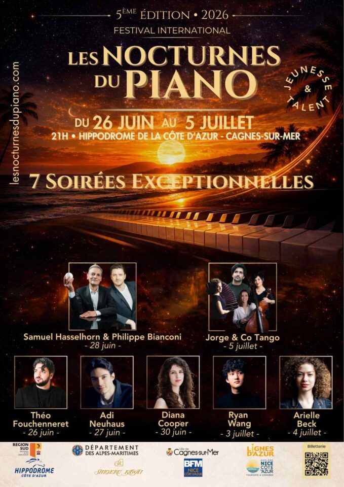 Les Nocturnes du Piano 2026 à Cagnes-sur-Mer du 26 juin au 5 juillet 2026 : une 5e édition sous le signe de l'excellence. 1 image