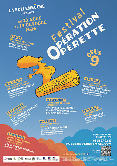 FESTIVAL OPÉRATION OPÉRETTE / LIMOGES (CENTRE CULTUREL JEAN-GAGNANT) / LE MÉDECIN MALGRÉ LUI / GOUNOD / MOLIÈRE / BARBIER / CARRÉ / LA FOLLEMBÛCHE 1 affiche bd 2026