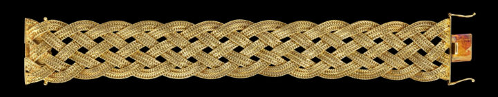 126 - Bracelet ruban souple à maille tressée