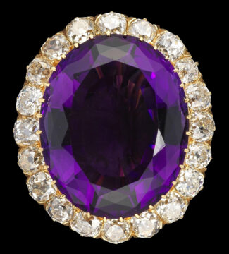 138-Broche-pendentif sertie d'une améthyste taille ova